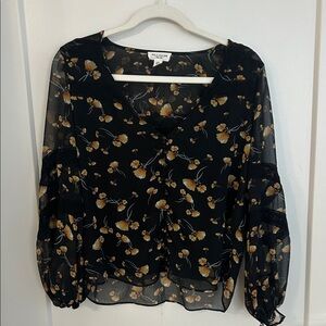 Allison Black Floral Chiffon Blouse